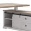  Bureau debout électrique en L 63 po avec prises de courant et lumières DEL Farmhouse