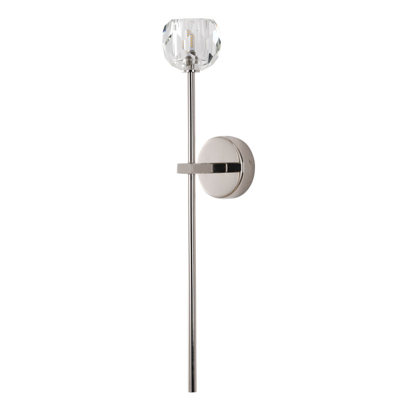 Modern 1 Light Silver Crystal Wall Sconce