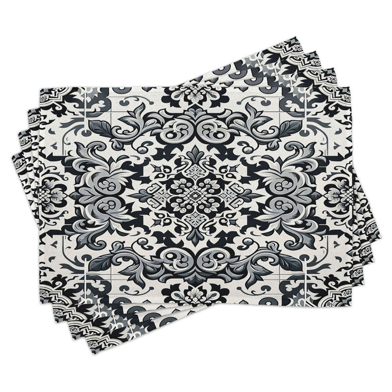 Ensemble de 4 napperons gris Ambesonne