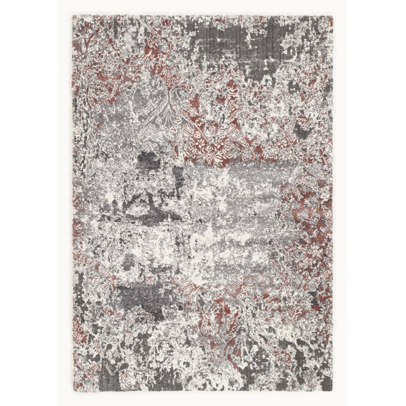 Dekker Damask Shag Area Rug, Rectangular 65 x 130cm