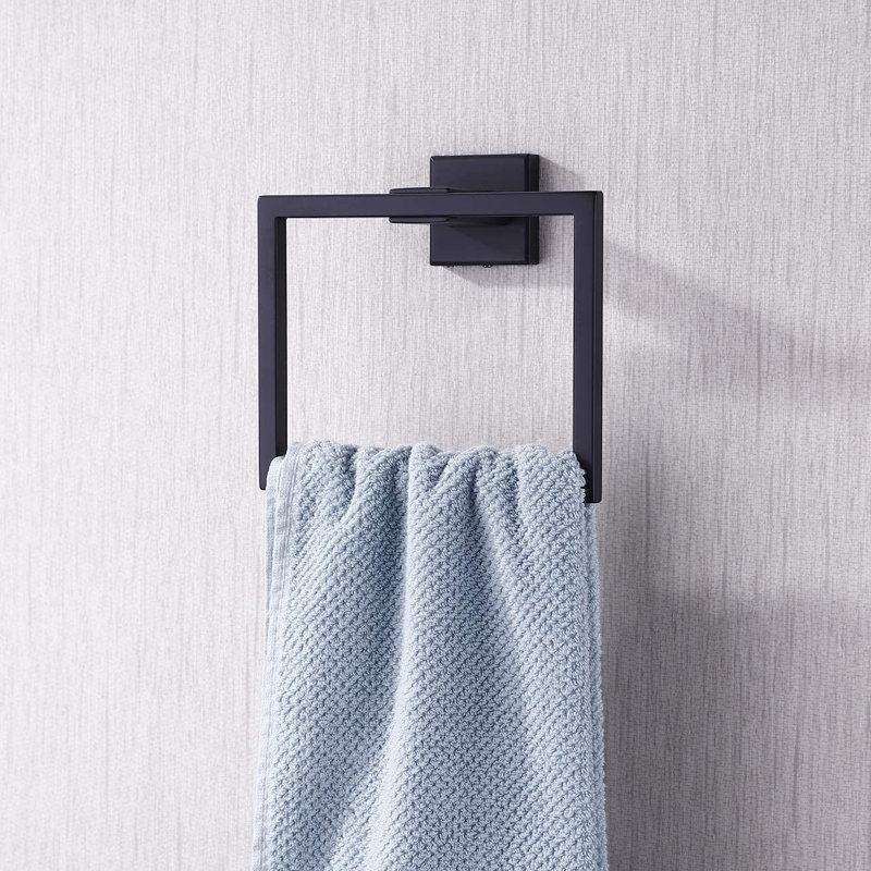  SUS 304 Stainless Steel Square Towel Ring, Wall Mounted  Bathroom Towel Holder,Towel Rack