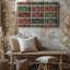 La toile crée un motif de textile vibrant avec un collage complexe d'art mural de motifs indiens traditionnels et de toile architecturale-825979492