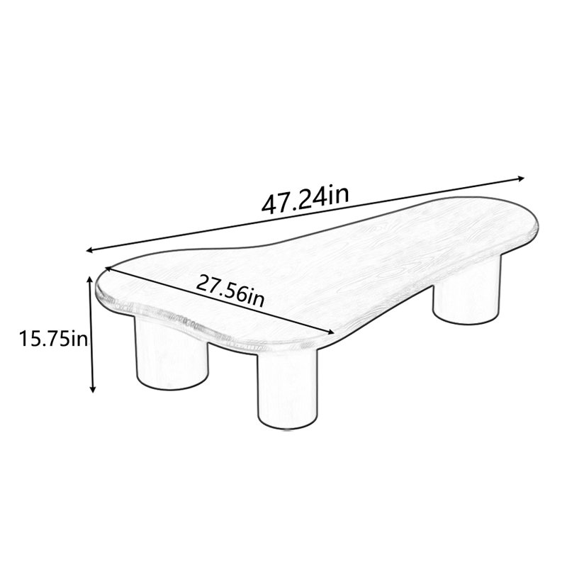 Solid wood multi-functional creative tea table, 15.75" H x 47.24" L x 27.56" W, Black