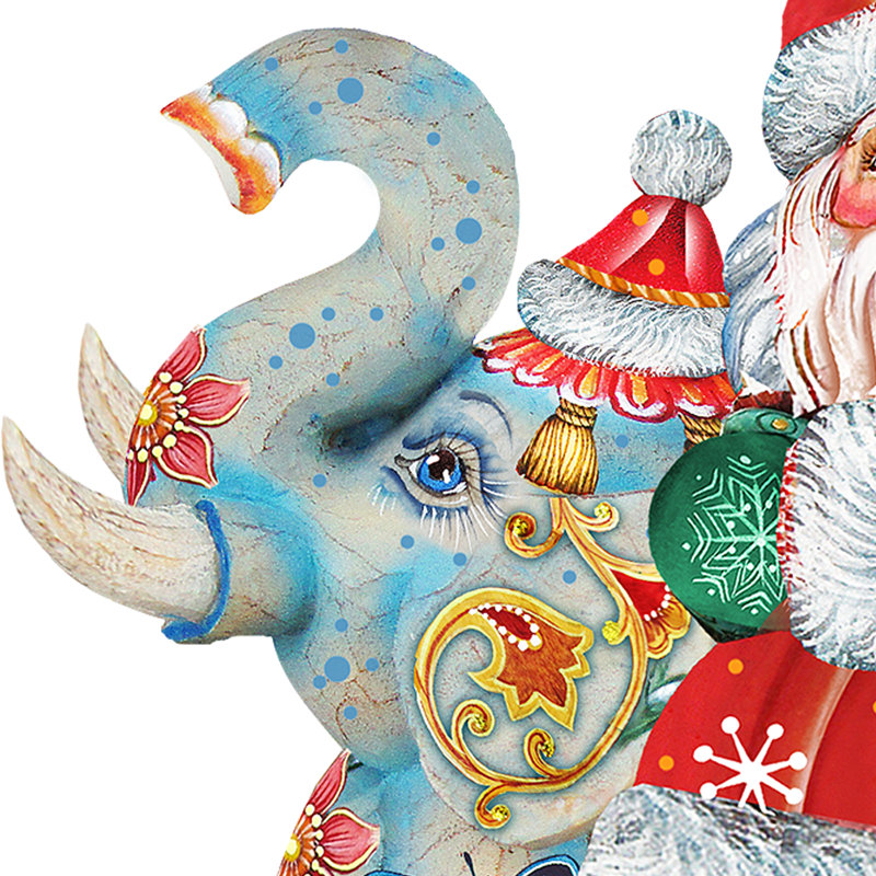 Décoration murale père Noël sur éléphant
