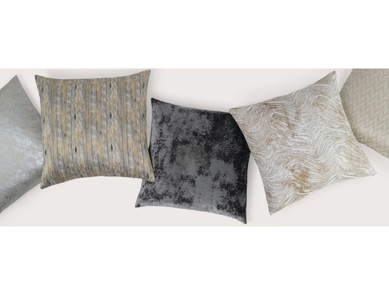 Grated Textured Reversible Throw Pillow, Gunmetal, Square 36"