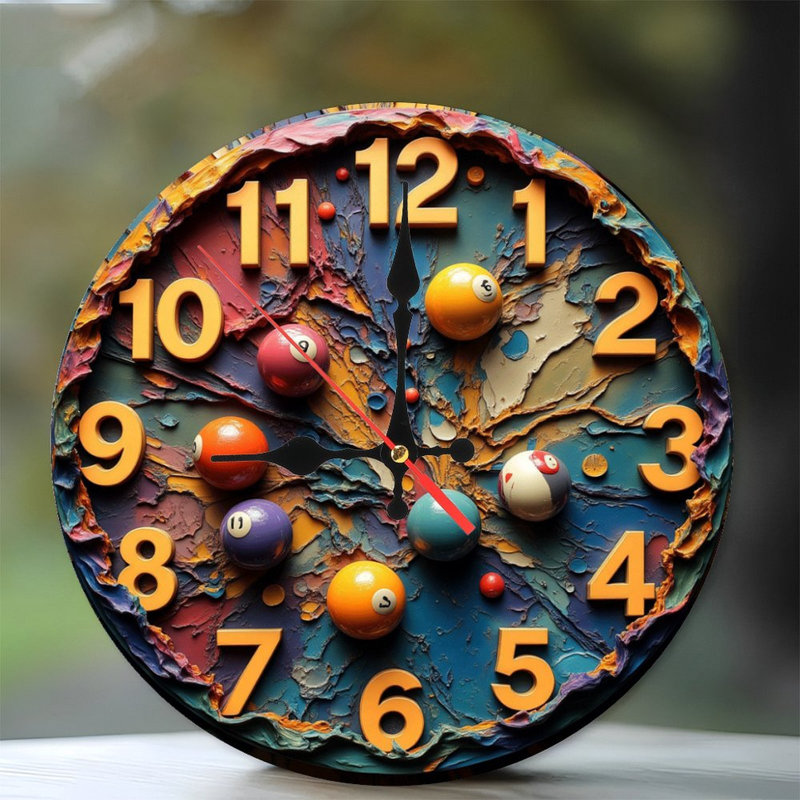Horloge abstraite texturée