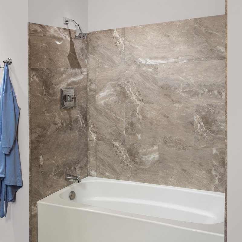 Ensemble de carrelage pour douche et baignoire 25,6 po x 14,8 po Palisade, Marbre vénitien