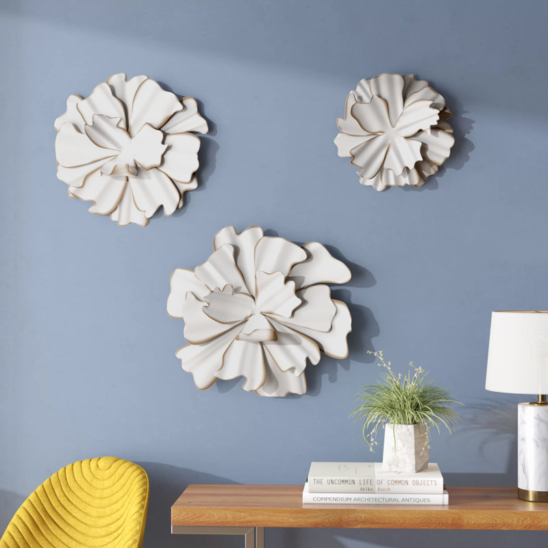 Ensemble de 3 décorations murales éclectiques, Blanc