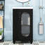 Meuble-lavabo autoportant avec lavabo en céramique, tablette réglable et armoire de rangement-1802026379