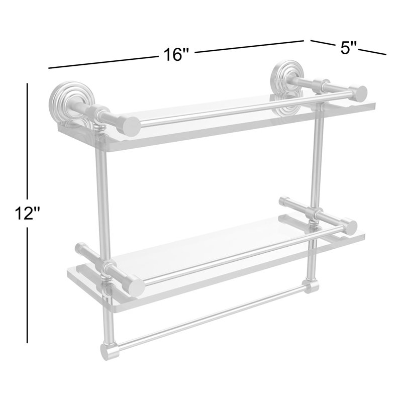 Beresford 2 Piece Tiered Shelf with Towel Bar, Matte Black