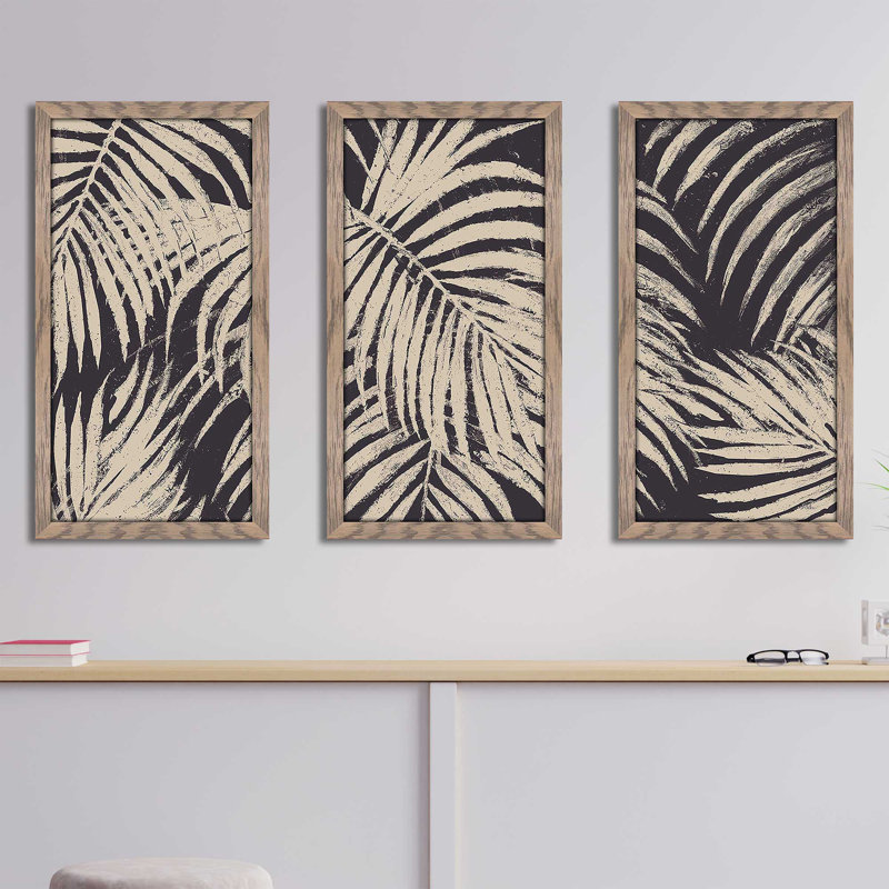 " Windy Beige Palmas " 3 - Pieces, 33.5" H x 52.5" W x 1" D