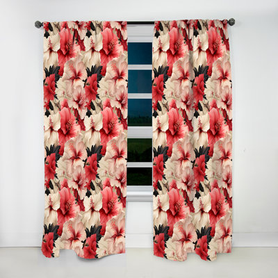 Hibiscus Romance Tropical Motif I - Rideau floral - Rideau floral obscurcissant - 1 panneau