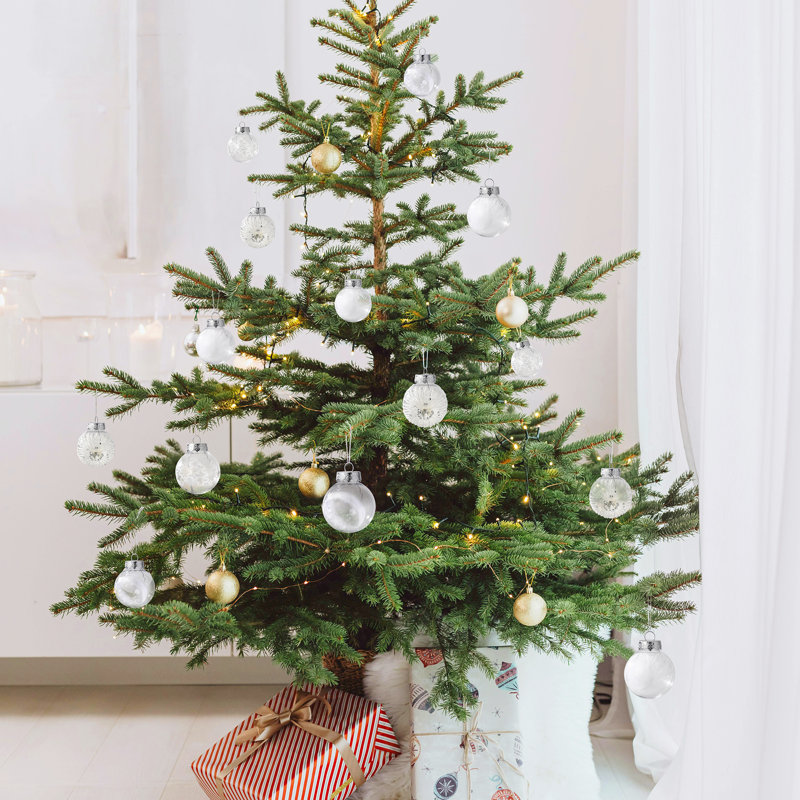 30 pièces de boules de Noël décoratives pour fête de mariage, White