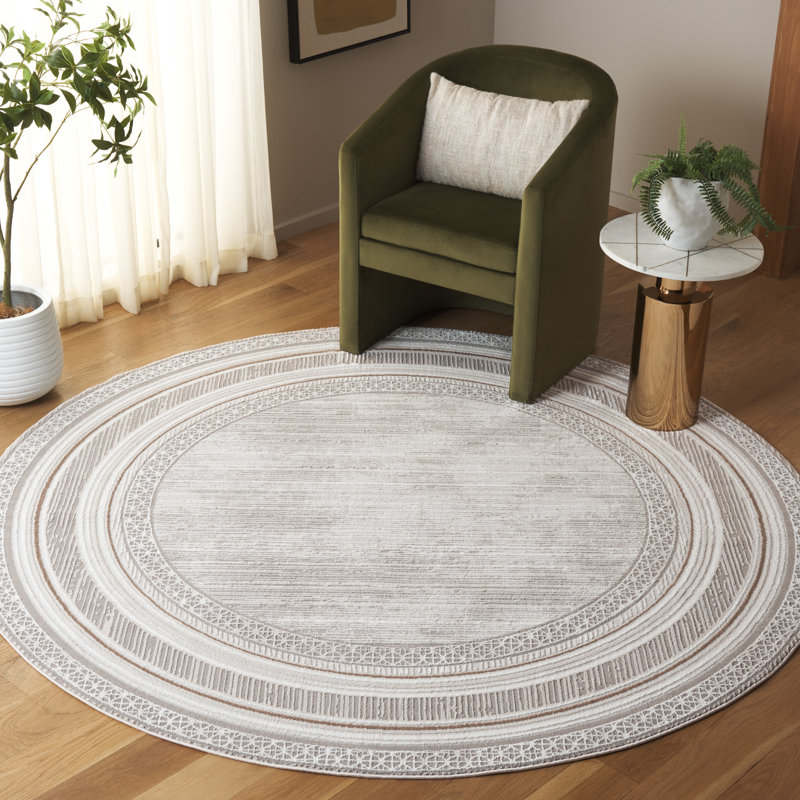Tapis rayé Yusef Parker Performance, Rond 6 pi 7 po