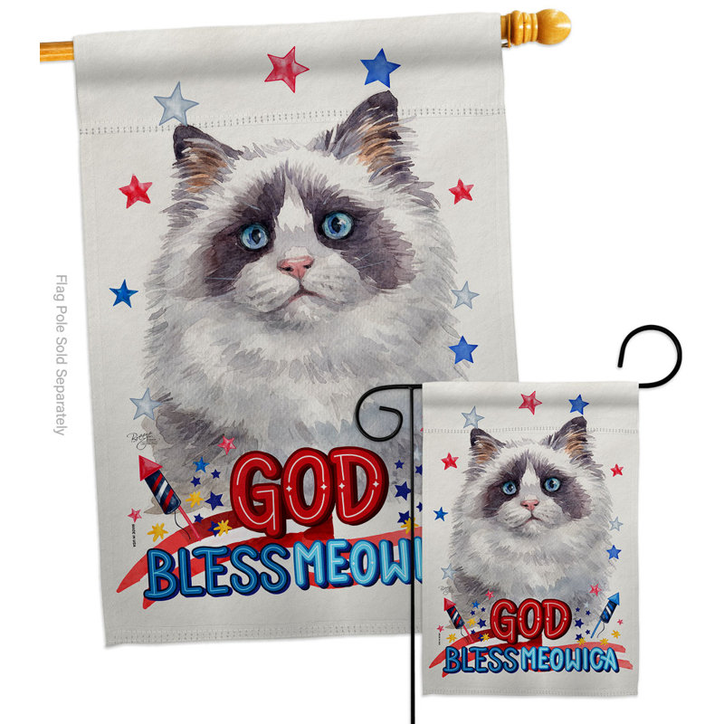 Drapeau de jardin patriotique bicolore Ragdoll, H 40 po x l 28 po