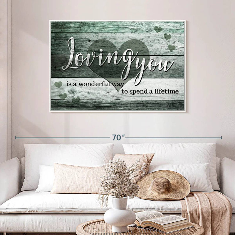 Citation de mariage «I Love You» II, Cadre flottant blanc, 46 po x 31 po