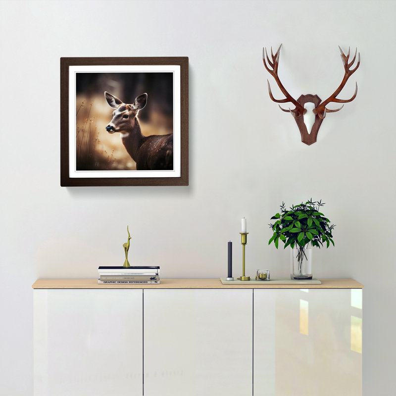 Deer Photograph - Framed Print, Walnut