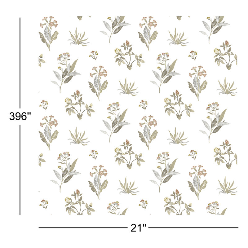 Rouleau de papier peint à motif floral EcoDeco Cottage Chic, Beige