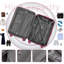 Ensemble de 6 valises avec sacs de voyage, valises rigides extensibles avec roulettes TSA Lock, rose rouge