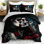 Ensemble d'édredon Gothic Skull Rose Kiss, ensemble de literie romance foncé avec 2 taies d'oreiller, literie douce et lavable à la machine, édredon toutes saisons pour le décor