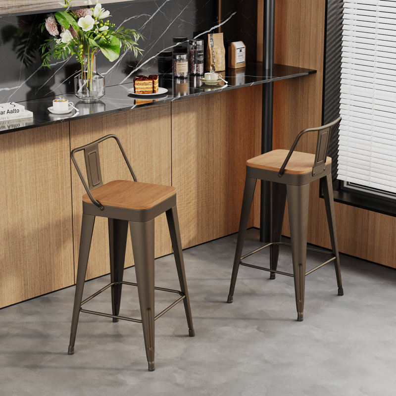 Comptoir et tabourets de bar en métal, Tabouret de comptoir (siège d'une hauteur de 24 p, Rouillé