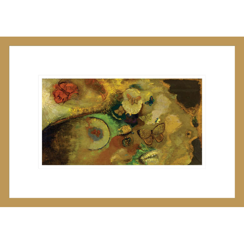 «The Dream of Butterflies» par Odilon Redon, impression giclée sur cadre, H 11,7 po x l 16,75 po