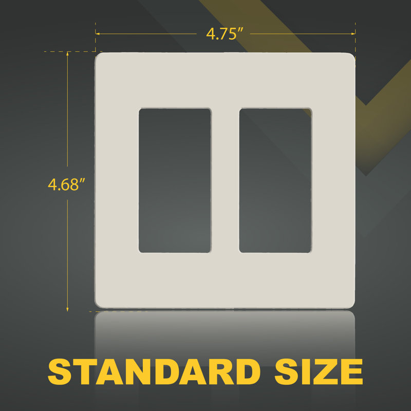 Light Almond Polycarbonate 2-Gang Screwless Wall Plate Set