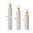 Set Of 3 Tall Metal Floor Vases With Gold Leaf Pattern, Graduated Heights For Balanced Home Decor Display.