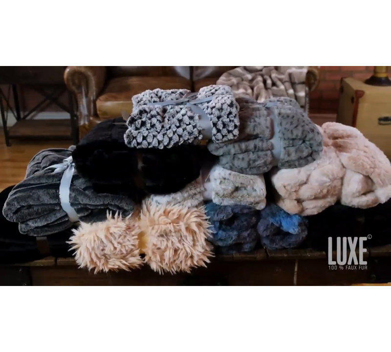 Luxe Tibetan Fleece 50" x 60" Faux Fur Throw Blanket