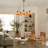 5-head European-american Retro Pendant Light (height Adjustable)