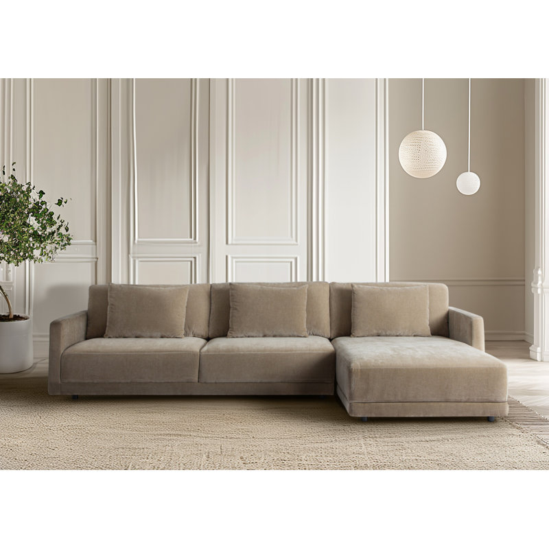 Canapé modulaire 2 pièces Kenji, Face à la droite, Chenille performance vert olive