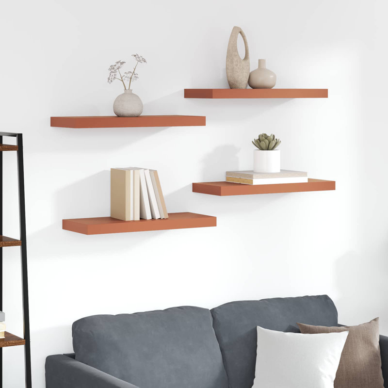 Floating Shelf, 4cm H x 60cm W x 23cm D, Red