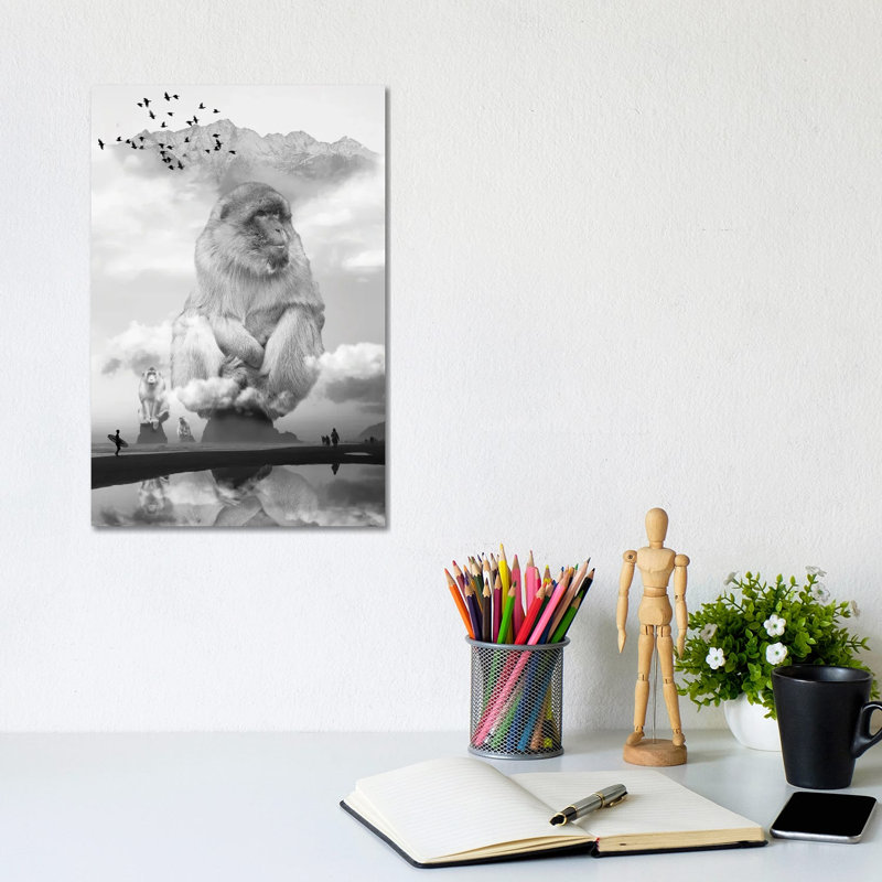 Monkey Sea Monkey Do 1 Piece Wall Art on Canvas, 20.32 cm H x 30.48 cm W, Wrapped Canvas