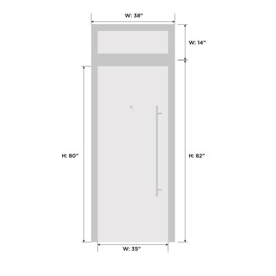 Porte d'entrée extérieure prémontée en fibre de verre, verre clair transparent, Manux 8555, noir mat, verre transparent, fenêtre extérieure, portes pour bureaux, commerces et habitations, entrée, patio, garage - L 91,4 cm x H 203,2 cm + 35,6 cm - Ouverture gauche vers l'intérieur