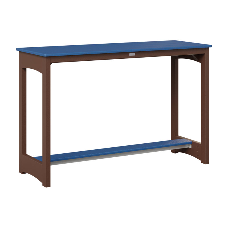 Table de bar Berlin Gardens, 38.5" H x 60" W x 22" D, Chocolat / Brun, Bleu pacifique