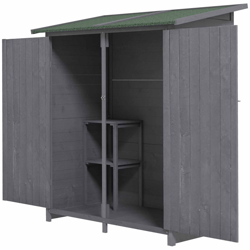 Haslet Solid Wood Garden Shed, Grey