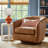 Bennett Genuine Leather Swivel Barrel Chair-1697938627