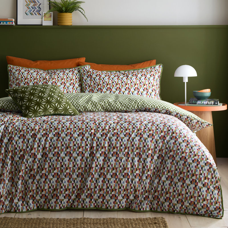 Star Geo Cotton Geometric Shapes Duvet Cover Set, Single