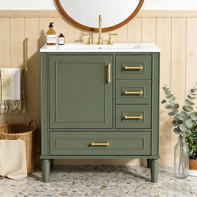 Meuble-lavabo moderne avec lavabo en céramique