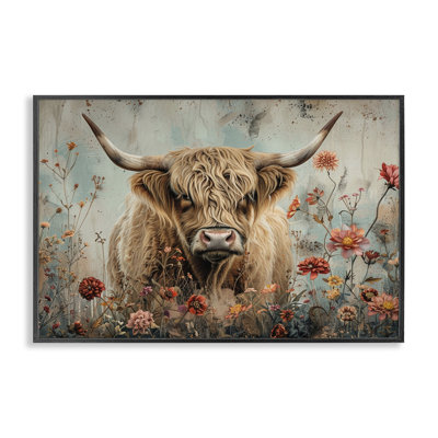  Vache printanière Highland Cow, art de la giclée par LSR Design Studio