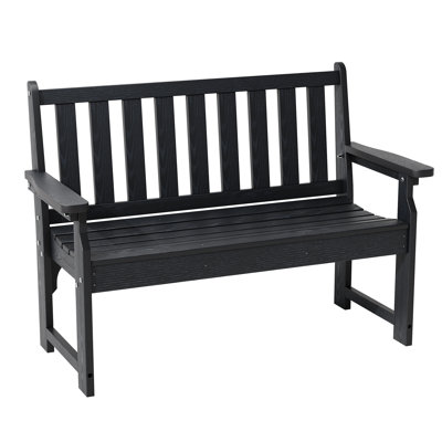 Banc d'extérieur robuste pour 2 personnes - Banc de patio en polyéthylène résistant aux intempéries et résistant aux intempéries pour une capacité de 800 lb