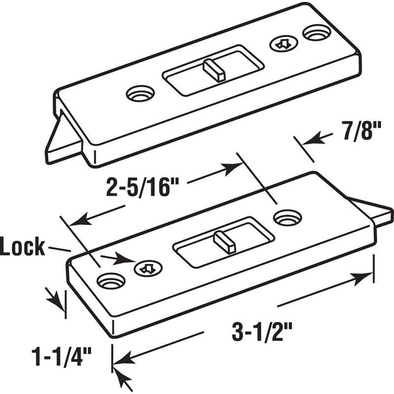 Prime-Line 2-5 / 16 po, plastique blanc, loquet à ressort (1 paire)
