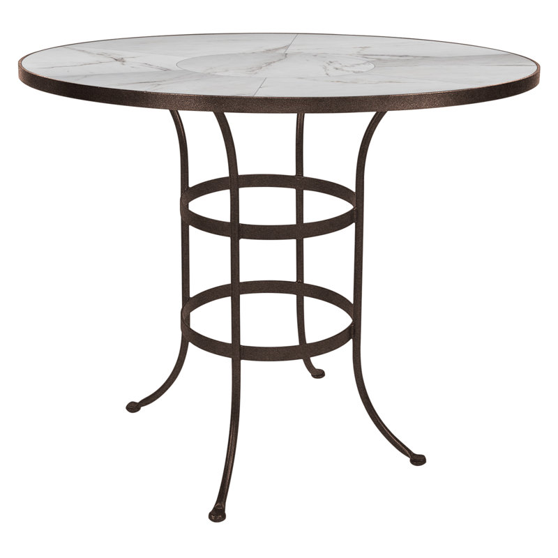 Outdoor Round Bar Table, 42" W x 42" L x 42.5" H, Copper Creek, Pallazo White