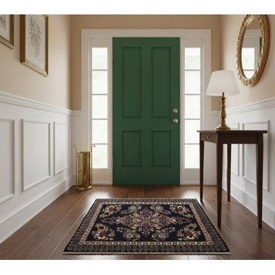 One-of-a-Kind Blue Traditional 3X3 Oriental Area Rug