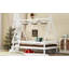 Lit plateforme simple avec escalier, structure de lit simple en bois massif, profil bas et design amusant enfantin, blanc