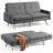 70.9" Nazeer Futon Sofa Bed: Reclining Linen Upholstery, Medium-Soft Seating-707154200