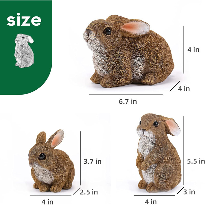 Ensemble de 3 figurines de lapin