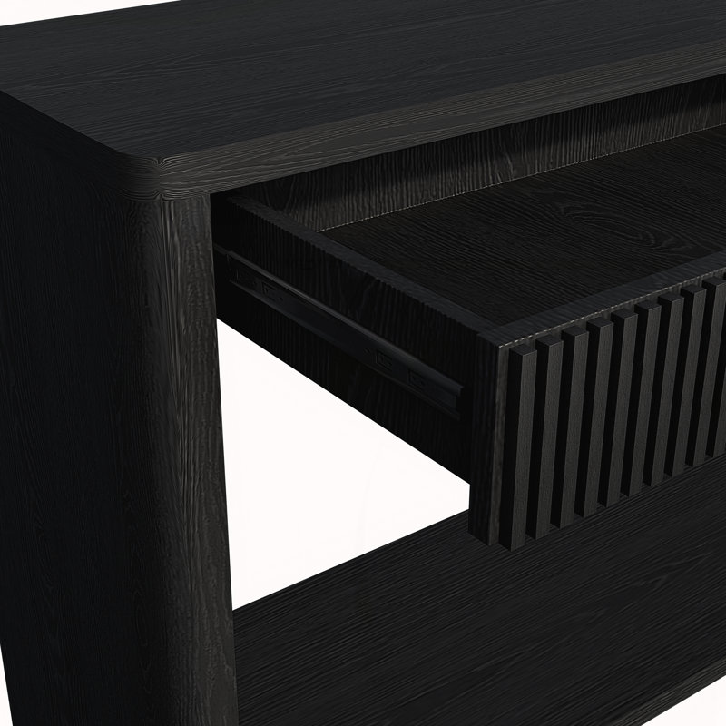 Console cannelée moderne 60 po à 2 tiroirs