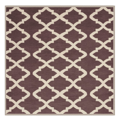 Machine Washable Trellis Brown Area Rug