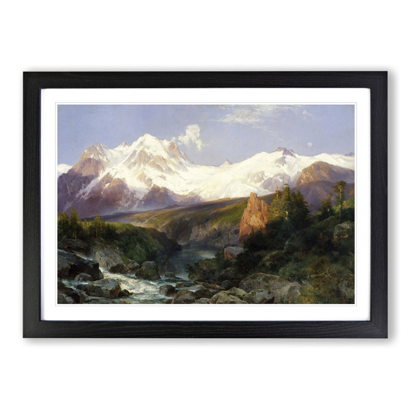 Teton Range by Thomas Moran - Picture Frame Painting, Black, 36cm H x 48cm W x 2cm D